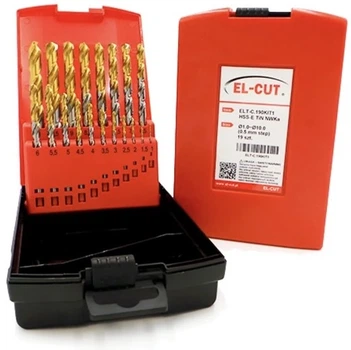 Набор сверл по металлу INOX EL-CUT HSSE TiN 1.0–10.0 мм 19 шт (5907324002770)