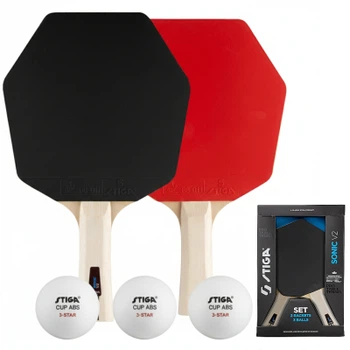 Комплект для настольного тенниса Stiga Sonic V2 Cybershape 2 Bats 3 Balls (1210-1206-35) (931946)