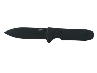 Ніж складаний SOG Pentagon XR MK3 BlackOut, замок XR Lock, лезо Plain Black TiNi CRYO CTS-XHP, руківя Black G10, Тайвань, 12-61-01-57
