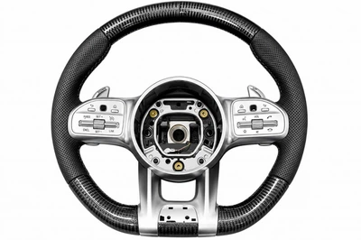 Руль AMG 2018-Style (Карбон -2026 Серые Кнопки, 3pin) для Mercedes C-сlass W205 2014-2021 гг