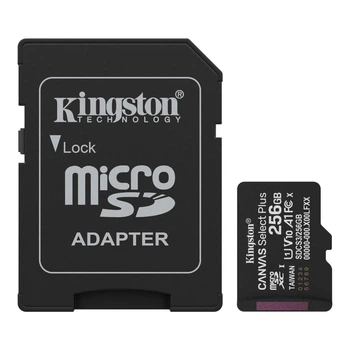 Картка пам'яті MicroSDXC 256 GB UHS-I Class 10 Kingston Canvas Select Plus R150MB/s + SD-адаптер (SDCS3/256GB)