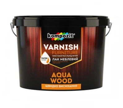 Лак меблевий Kompozit AQUA WOOD глянцевий 2,5л