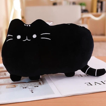 Плюшевая мягкая игрушка подушка кот пушин Розовый Чорний (368645)