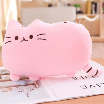 Плюшевая мягкая игрушка подушка кот пушин Розовый Рожевий (368645)
