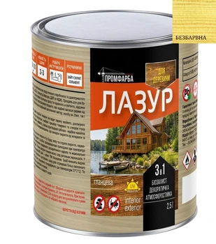 Лазур для деревини ПРОМФАРБА безбарвна 2.5л