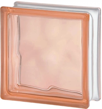 Стеклоблок розовый "Волна" матовый с 1-ой стороны Pink Wave Sahara 1S 1919/8