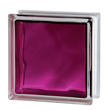 Стеклоблок яркоокрашенный рубиновый Brilly Ruby Wave 1919/8