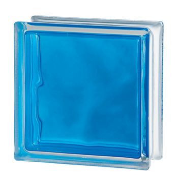 Стеклоблок яркоокрашенный голубой Brilly Blue Wave 1919/8