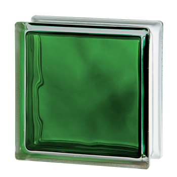 Стеклоблок яркоокрашенный зеленый Brilly Emerald Wave 1919/8