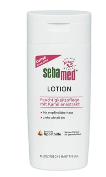 Sebamed Lotion — зволожувальний медичний лосьйон для тіла з екстрактом ромашки.