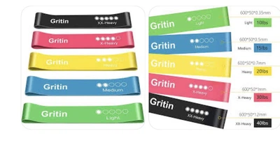 Gritin Resistance Bands – Набір фітнес-резинок 5 шт (Model G3227)