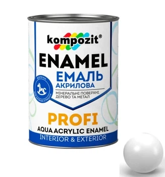Емаль акрилова Kompozit PROFI біла шовковисто-матова 2,7л
