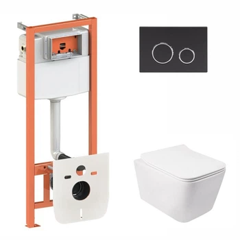 Комплект інсталяція Qtap Nest з панеллю змиву круглою (QT05335170W0133M425M11V1146MB)