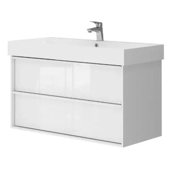 Тумба з раковиною та сифоном Devit Quadra 100см (083100W)