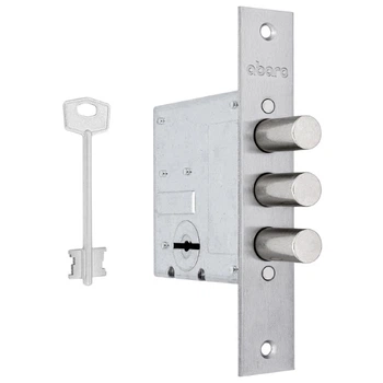 Механизм замка ABARO B10.01pb (BS52,5мм) матовый никель 5 ключей тех.упаковки.без отв. планки