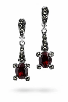 Серебряные серьги с цирконом и капельным серебром (103773/33)