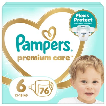 Подгузники Pampers PAMPERS Дитячі підгузники Premium Care Giant (13-18 кг) Мега Упаковка