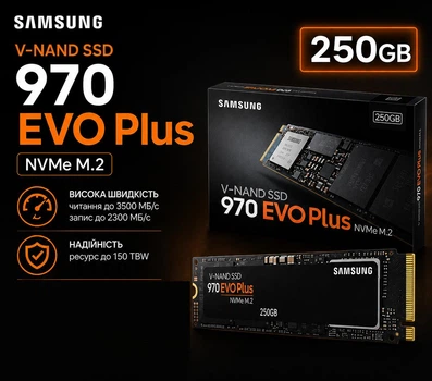 SSD диск Samsung 970 250GB M.2 PCIe 3.0 x4