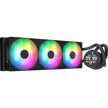 Система водяного охолодження AeroCool Abyss L360R Digi 360 мм, 320 Вт, 3 вентилятори 120 мм, 1800 об/хв, чорна (ACLA-AD36117.11)