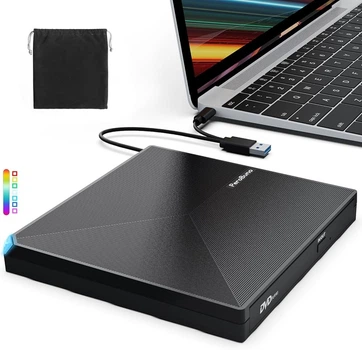 Внешний CD/DVD привод PeroBuno TP620 USB 3.0 + Type-C, запись и чтение дисков, для ноутбука и ПК