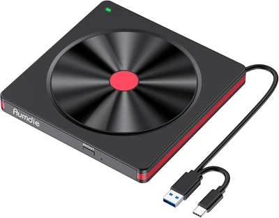 Внешний CD/DVD привод Aumdie BT681 USB 3.0 + Type-C, DVD±RW, портативный для ноутбука, ПК, Mac