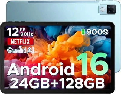 DOOGEE U12 10.1” планшет Android, 24ГБ RAM, 128ГБ, 9000 мАч, WiFi, IPS, Aquamarine Blue