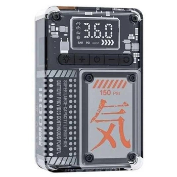 Аккумуляторный автомобильный компрессор ST-9619C 15000 мАч с цифровым дисплеем, для шин, портативный