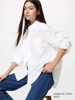Рубашка оверсайз Uniqlo 1160311335 (Белый XL)
