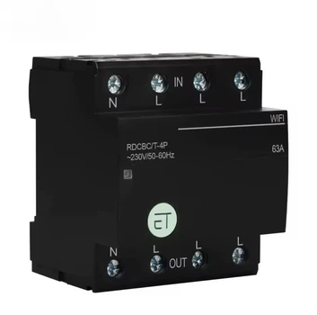 Умный трехфазный автоматический выключатель EARU RDCBGT-4P 80A 3P+N WiFi Tuya 100-400V 4P на DIN-рейку