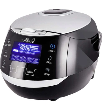 Мультиварка рисоварка Yum Asia Sakura YUM-EN15 1.5 л 860W 8 чаш з керамічною чашею чорна срібляста