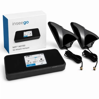 Автомобильный комплект Inseego MiFi M2100 з двумя антеннами Shark. Wi-Fi 6, 5G/4G LTE, до 30 устройств и автономна работа.