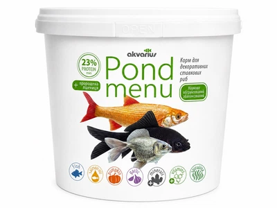 Корм для прудовых рыб Аквариус Понд Меню, стиксы (Pond Menu) - 10 л (2.5кг)
