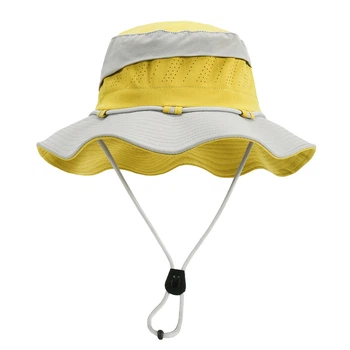 Панама туристическая водостойкая с широкими полями UPF 50+ Gray and Yellow