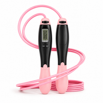 Скакалка скоростная EasyFit EF-1916-BP со счетчиком 2,8м Черно-розовый
