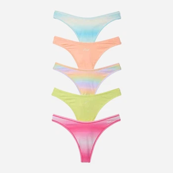 Набор трусиков танга женских хлопковых Victoria's Secret 358807366 XS 5 шт Яркий микс (1161463896)