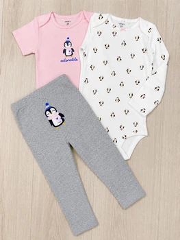 Комплект тройка для девочки Carters 126H033 24 мес 83-86 см Розовый/белый/серый