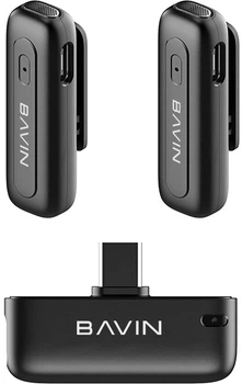 Петличный микрофон беспроводной Bavin MP-106 AI noise reduction Type-C Black