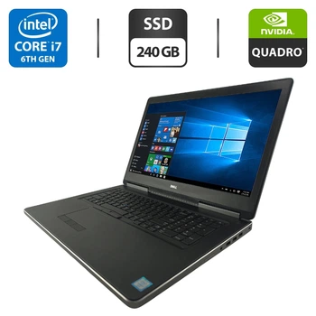 Мобільна робоча станція Dell Precision 7710 / 17.3" (1920x1080) IPS / Intel Core i7-6820HQ (4 (8) ядра по 2.7 - 3.6 GHz) / 16 GB DDR4 / 240 GB SSD / nVidia Quadro M3000M, 4 GB GDDR5, 256-bit / WebCam б/в
