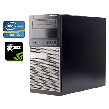 Игровой ПК Dell OptiPlex 7010 Tower / Intel Core i5-3470 (4 ядра по 3.2 - 3.6 GHz) / 16 GB DDR3 / 120 GB SSD + 500 GB HDD / nVidia GeForce GTX 1050, 2 GB GDDR5, 128-bit / DVD-RW / Win 10 Pro + Кабель питания б/у