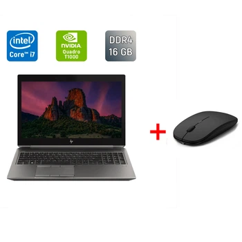 Мобильная рабочая станция Б-класс HP zBook 15 G6 / 15.6" (1920x1080) IPS / Intel Core i7-9850H (6 (12) ядер по 2.6 - 4.6 GHz) / 16 GB DDR4 / 256 GB SSD / nVidia Quadro T1000, 4 GB GDDR5, 128-bit / HDMI / TouchID / WebCam б/у + Подарок Беспроводная мышь