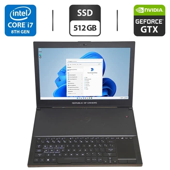 Ігровий ноутбук Asus ROG Zephyrus GX501G / 15.6" (1920x1080) IPS / Intel Core i7-8750H (6 (12) ядер по 2.2 - 4.1 GHz) / 16 GB DDR4 / 512 GB SSD / nVidia GeForce GTX 1080, 8 GB GDDR5X, 256-bit / WebCam б/в