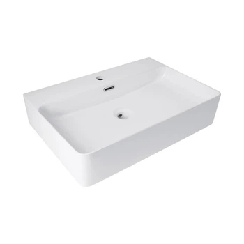 Раковина Qtap Nando LT 600х440х130 White QT12112173WN, керамическая, настенная, с переливом