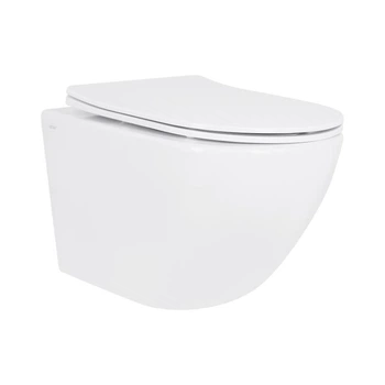 Унитаз подвесной Qtap Jay безобедочный Ultra Quiet с сиденьем Soft-close QT07335177W