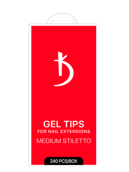 Гелевые типсы для наращивания MEDIUM STILETTO (240 шт/уп) Kodi 20113223