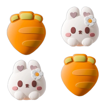Накладки на Стики 4шт RMC Carrot Bunny Nintendo Switch Wii Steam Deck White Orange