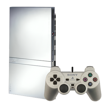 Набор Консоль Sony PlayStation 2 Slim SCPH-7xxx Limited Edition Chip Silver Б/У + Геймпад Проводной DualShock 2