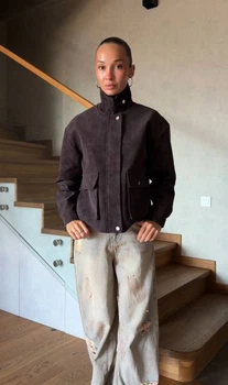 Куртка демісезонна з екошкіри Vintage S Шоколадний (арт.IR8916)