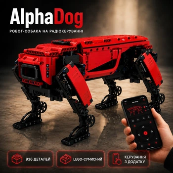 LEGO сумісний робот-собака MOULD KING AlphaDog (936 деталей) з керуванням у додатку (1700077577)