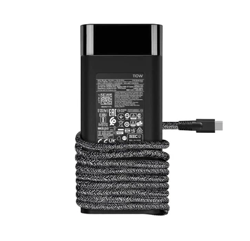 Блок питания (зарядка) для ноутбука HP 100W/110W (5V-3A; 9V-3А; 12V-5A; 15V-5А; 20V-5А; USB Type-C) TPN-DA24 с плетеным