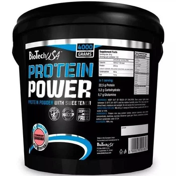 Протеин BiotechUSA Protein Power Whey 4000 г (Strawberry-banana / Клубника-банан) комбинированный протеин, Венгрия